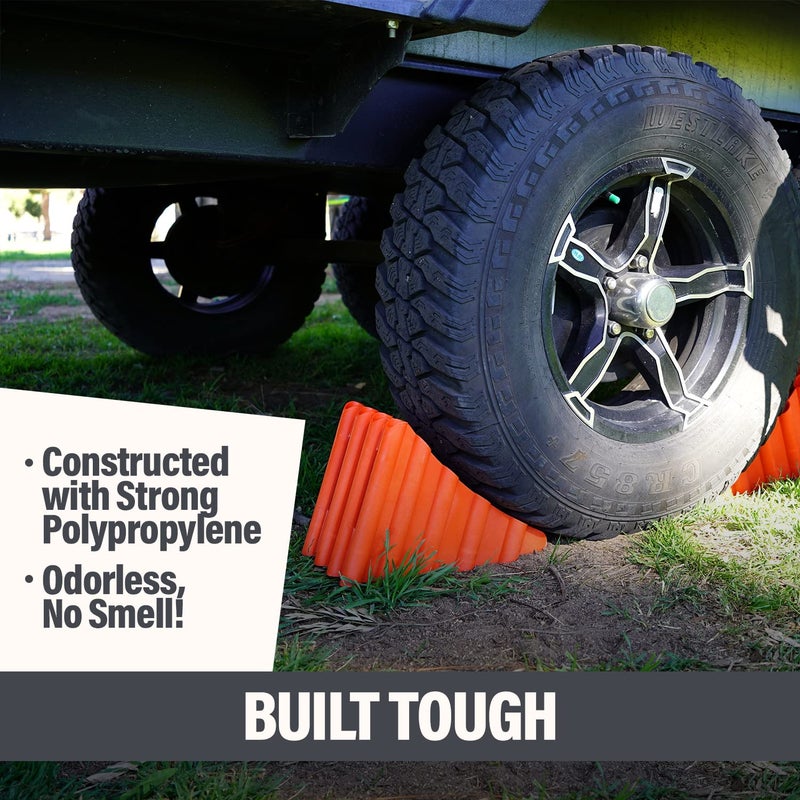 SECURITYMAN Wheel Chocks | Trailer Chocks | Tire Chocks (2 Pack) Durable, Non-Slip, Solid Wheel Chocks for RV Trailer, Travel, Camper, Truck, and Boat - Image 3